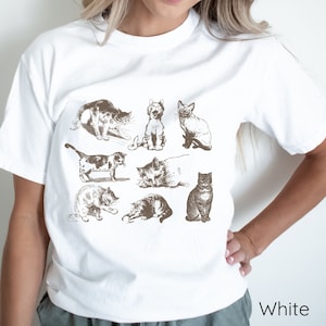 Vintage Cats Comfort Colors shirt, Tattoo Cats Tee  Aesthetic Trendy Vintage Summer Cat Shirt Cute Retro Tshirt Summer Cat Lover gift