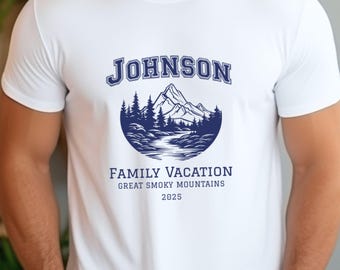 Custom Family Vacation shirts Personalized Family Reunion mountain Shirt custom tshirts family vacation 2025 Great Smoky Mountains Lake Tee