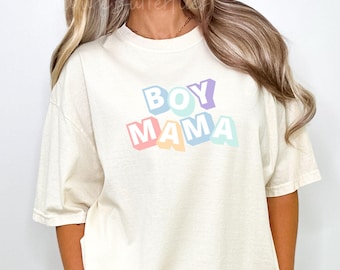 Boy Mama Comfort Colors Mothers Day Gift Birthday Gift for Mom T-Shirt Best Mama Boy Mom Outfit New Mom Baby shower gift Mom Life Doodle