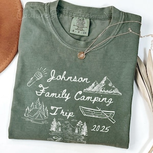 Custom Family Camping shirts Camping Crew Personalized Family Trip Summer Tees Matching Camping tshirt Doodle Camp Lover Gift Campfire tee