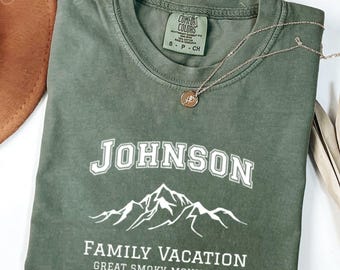 Custom Family Vacation shirts Personalized Family Reunion mountain Shirt custom tshirts family vacation 2025 Great Smoky Mountains