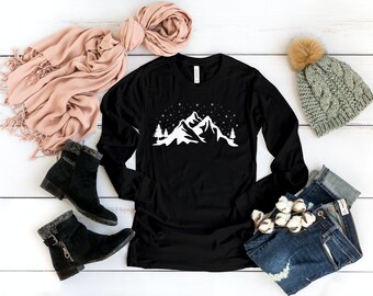 Camicia a maniche lunghe innevata con dettaglio racchette da neve sul retro