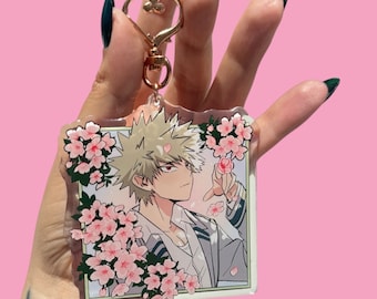 Bakugo floral Acrylic keychain