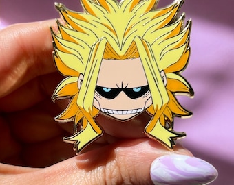 All Might MHA Chibi Head Enamel Pin