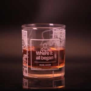 Where It All Began Whiskey Glasses + Custom Map  | 100% Self Serve | Etched Rocks Glasses | Self-Crop Map Maker Tool | Fun, Cool, Unique
