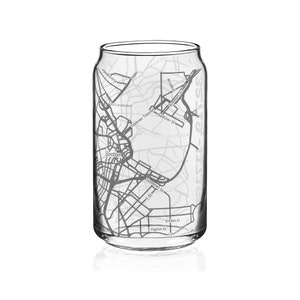 Boston Urban Map Dosenförmige Tassen | Graviertes Glas | Bier / Kaffee Becher Gläser | Herzliche Gläser | Cocktail Gläser | von FineBruh