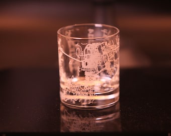 Newport Rhode Island Map Rocks Glass: Engraved Whiskey Tumbler