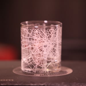 Carte urbaine de Tokyo en verre | Verre à whisky gravé | Verres à scotch gravés