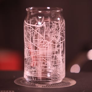 University of Michigan Ann Arbor Campus Map Can Shaped Cups | Engraved Glass | Graduation Glasses | Alumni Glasses