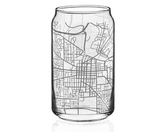 University of Michigan Ann Arbor Campus Map Can Shaped Cups | Engraved Glass | Graduation Glasses | Alumni Glasses