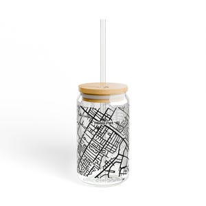 Vaso con mapa personalizado, 16 oz, autoservicio, recortable, vasos geográficos únicos para fiestas y eventos
