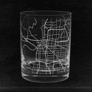 Memphis [TN] Map Rocks Glass | Verre à whisky gravé | Verres à scotch gravés | par FineBruh