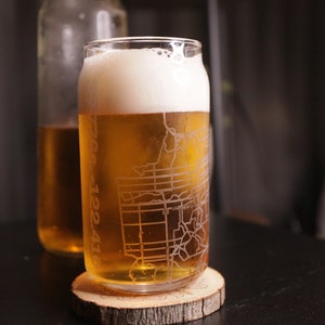 Mapa da cidade personalizado em forma de copos com prova | Copos de cerveja/café gravados | BeerBruh