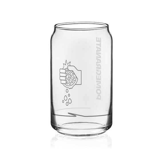 Squeeze Series Pomegranate Can Shaped Cups Engraved Glass Beer