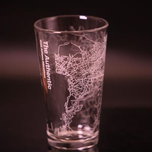 Vasos de cerveza con mapa de ruta del 41.º maratón de Atenas auténticos / Texto personalizado / 2024 / Pinta BeerBruh / Regalo de actividad para corredores