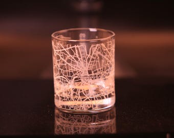 Providence Rhode Island Map Rocks Glass - Engraved Whiskey Scotch Glass
