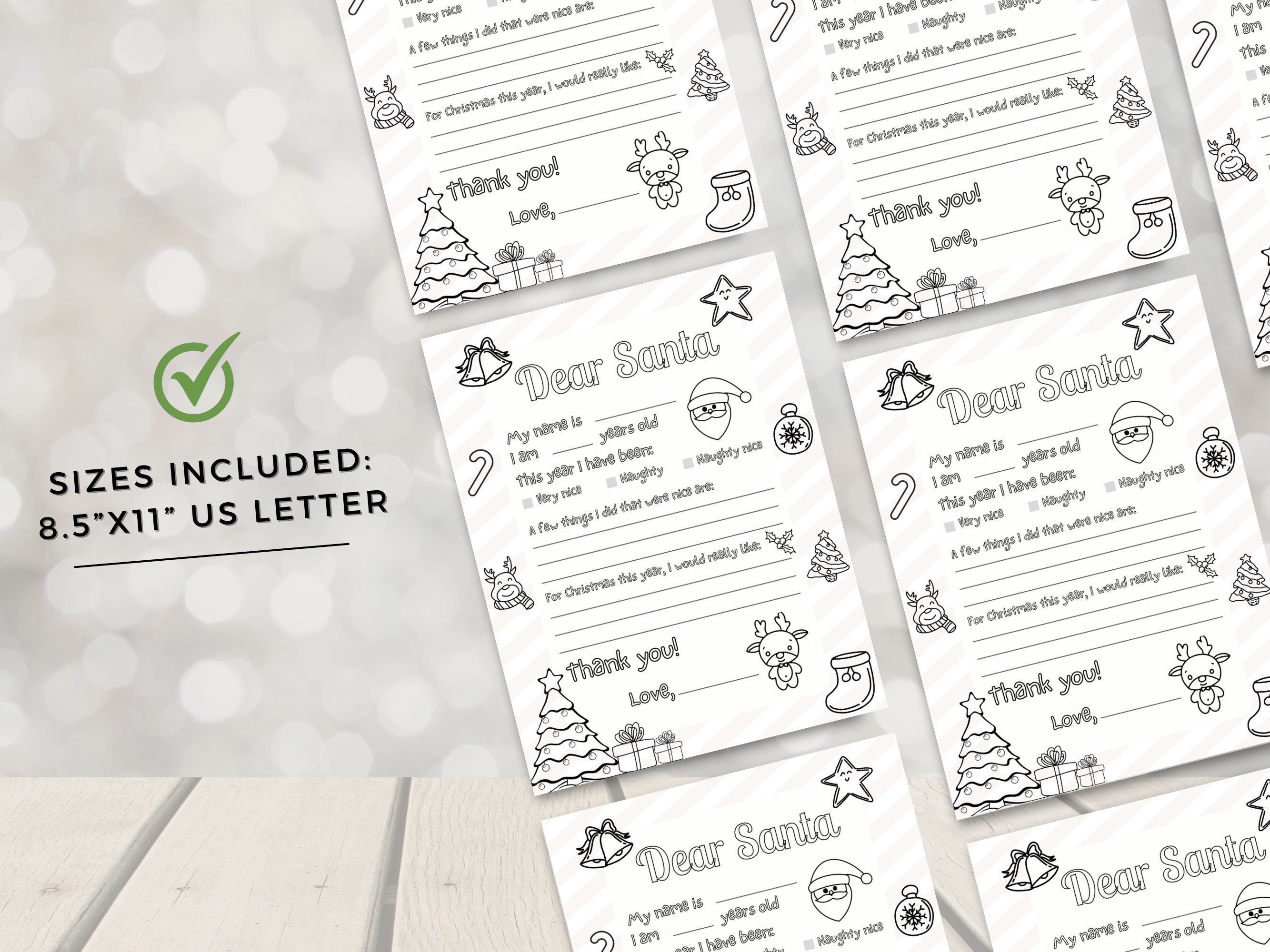 Printable Coloring Letter To Santa Template