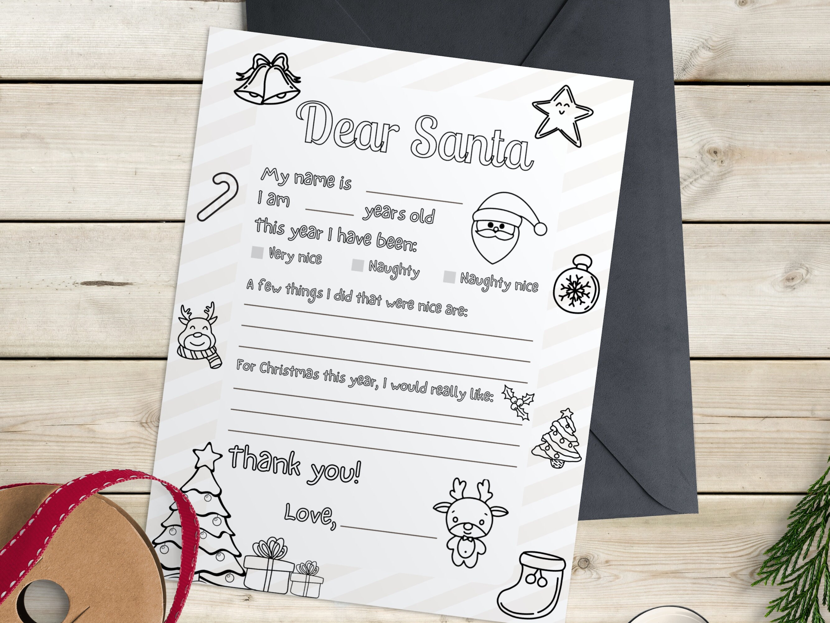 Dear Santa Letter Coloring Page Christmas Kids Activities Letter to
