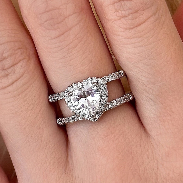 Heart Wedding Band Etsy