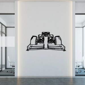 Formule 1 front silhouet auto metalen muur kunst, Mustang garage muur decor, automotive teken, cadeau voor hem, decor van auto, gepersonaliseerd cadeau afbeelding 3