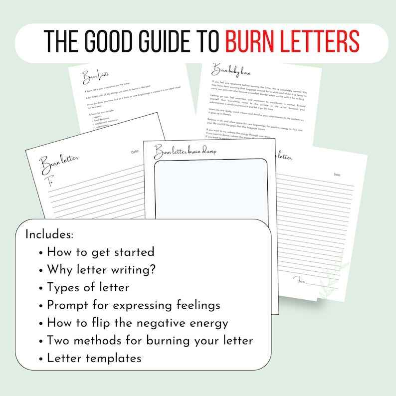 The Good Guide to BURN LETTERS I Therapeutic Writing Guide I - Etsy