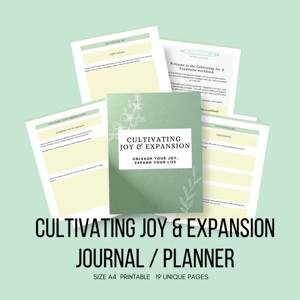 Journal - Cultivating Joy and Expansion I Gratitude Journal I Increasing Joy workbook I Creating Happiness Planner I Increasing Happiness