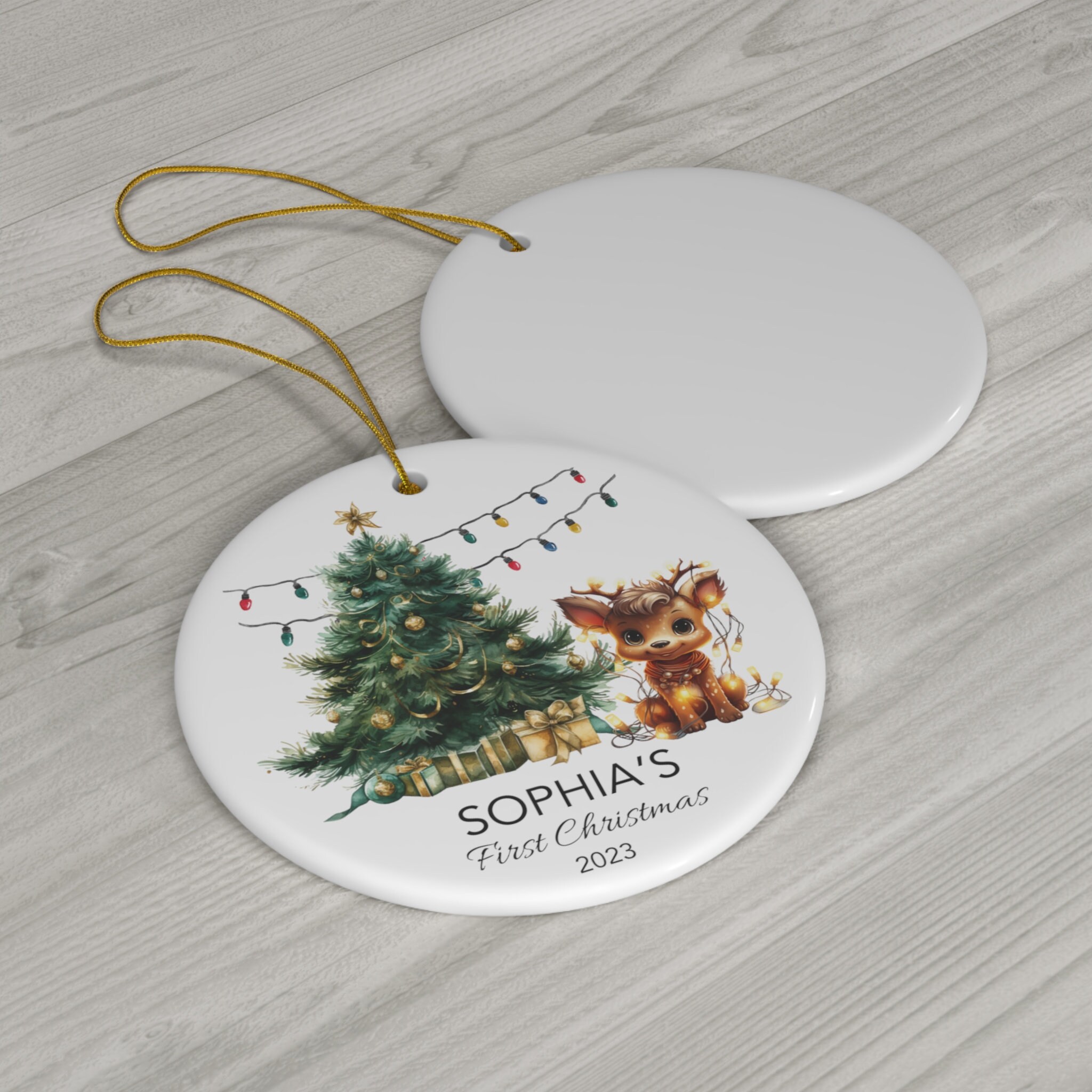 First Christmas Ornament Decoration, Personalised 1st Christmas Bauble, Babys First Christmas