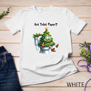 Divertente albero di Natale con carta igienica e ornamento T-shirt Felpa con cappuccio divertente di Natale