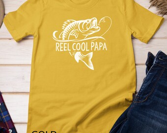 Men Reel Cool Papa Fishing Dad Gifts Father's Day Fisherman Fish T-Shirt Sweatshirt