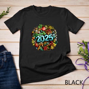 Joyeux Noël et bonne année 2025 T-shirt rigolo à griffonnages