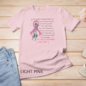 She&#39;s A Breast Cancer Warrior She Is Me Breast Cancer Awareness T-Shirt Sweatshirt