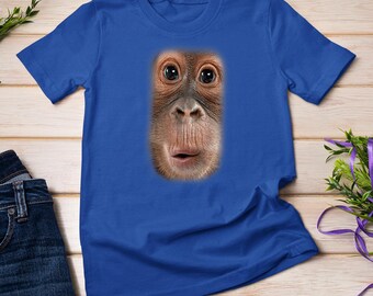 面白い猿の顔 チンパンジー 類人猿 動物園 動物愛好家デザイン Tシャツ 