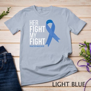 Hennes kamp är min kamp Diabetesmedvetenhet T1D Typ 1 T-shirt