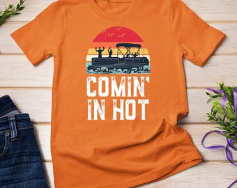 Grappige pontonboot Comin' in het hete Sweatshirt van de het Roeien Vintage T-shirt van de Partij