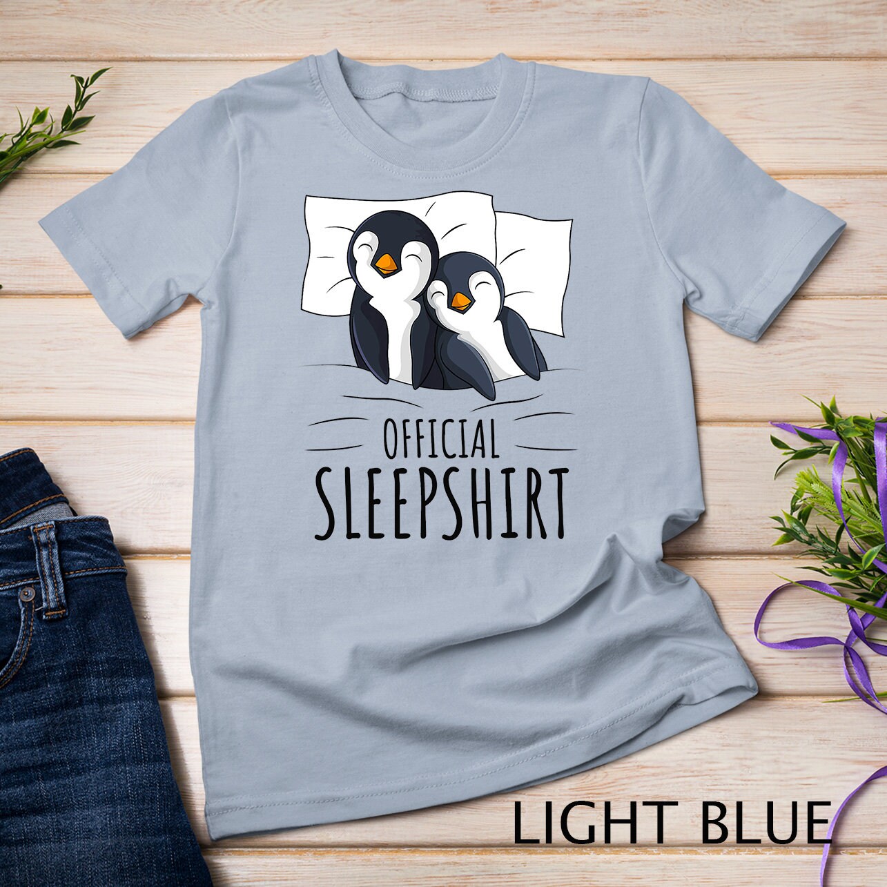 Pinguin Schlafshirt Langarm - Süßes Kuschelshirt Mit Pinguin-Motiv Für Damen & Herren