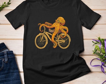 Octopus Riding Bicycle Octopus Lover T-Shirt Sweatshirt