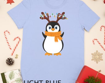 Christmas Penguin Reindeer Xmas Penguin Holiday Girls Boys T-Shirt Sweatshirt