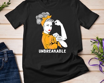 MS Warrior Unbreakable Women Shirt Multiple Sclerosis Awareness T-Shirt Sweatshirt