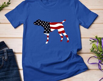 German Shorthaired Pointer GSP Dog Patriotic Flag America T-shirt Sweatshirt
