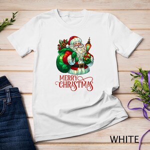 Jolly Stained Glass Santa Claus Christmas Graphic Tee Funny Christmas T-Shirt Sweatshirt