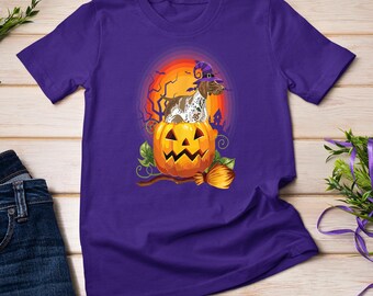 German Shorthaired Pointer Witch Pumpkin Halloween GSP Lover T-shirt Sweatshirt