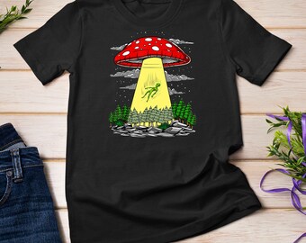 Grzyb Obcy Porwanie Psychedelic Space UFO Hippie Grzyby T-shirt Bluza