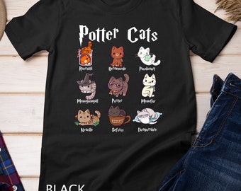 Potter Cats Cute Harry Pawter Kitten Gifts for Her T-Shirt Sweatshirt