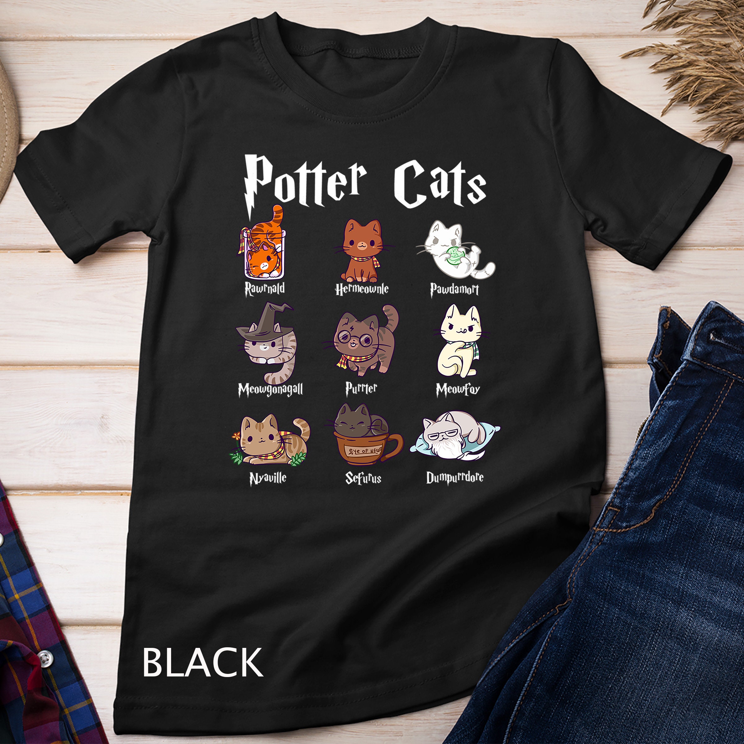 Harry Pawter Cute Kitten Potter Cats T-Shirt For Women Kid Harry Pawter Cute Kitten Potter Cats T-Shirt For Women Kid