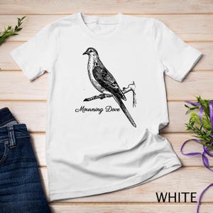 Mourning Dove Bird Ornithology Black Lines T-Shirt Sweatshirt