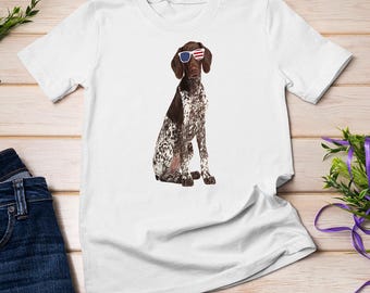 German Shorthaired Pointer In Sunglasses 4th Of July Dog Premium T-shirt Sweatshirt