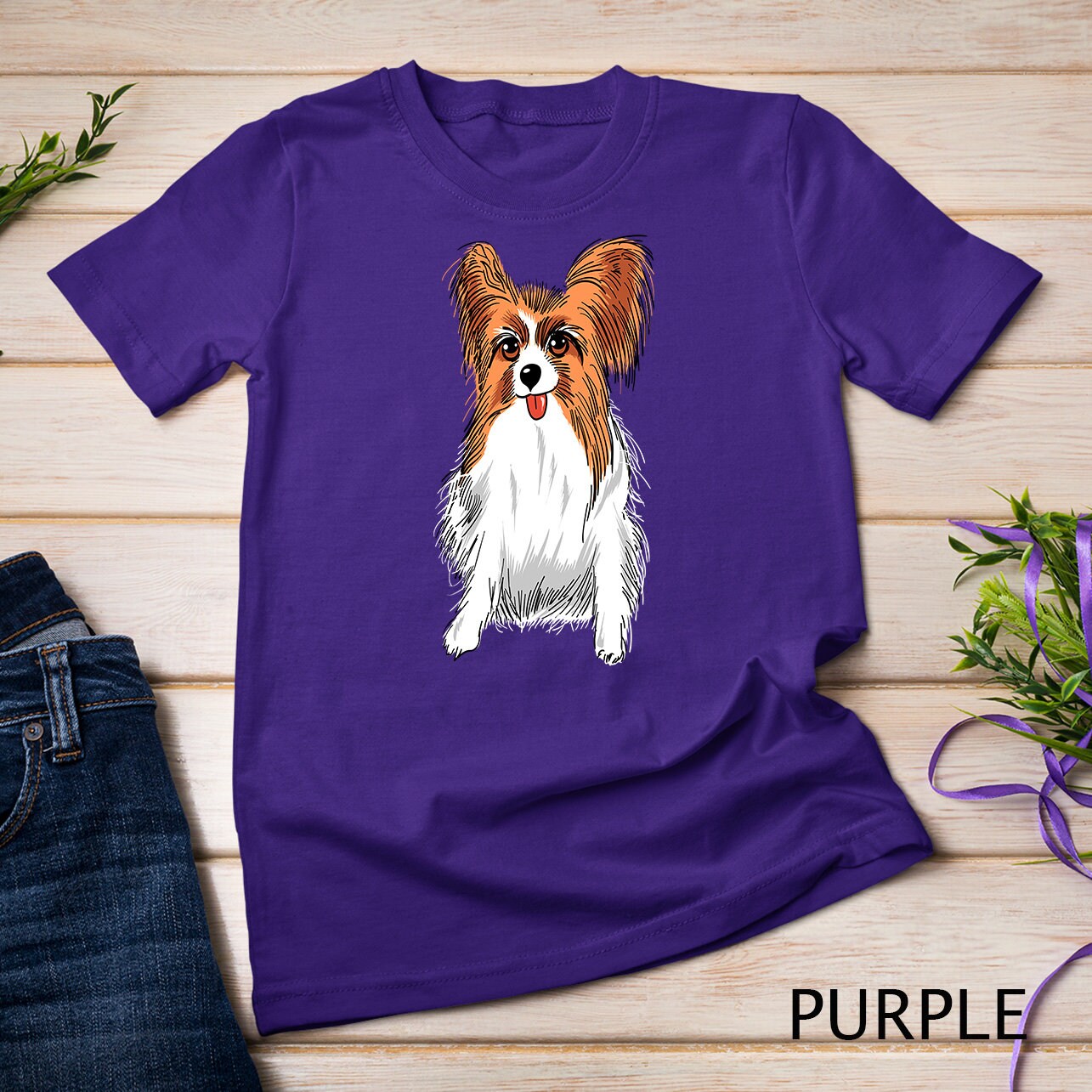 Papillon Dog Cute Papillon With Tongue Out T-shirt Sweatshirt - Etsy