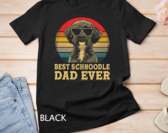 Camiseta retro vintage para amantes de los perros con el mejor padre de Schnoodle