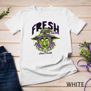Świeży Goblin Market Kolorowa postać czarownicy z kreskówek dla upiornej zabawy T-shirt Bluza