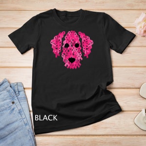 Pink Ribbon Dog Inspirational Breast Cancer Awareness Gift T-Shirt Sweatshirt